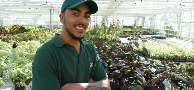 Hyde Park apprentice Malachi Yarker in the Hyde Park nursery